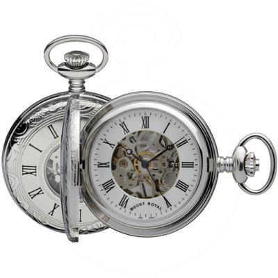 Skeleton mechanical pocket on sale watch