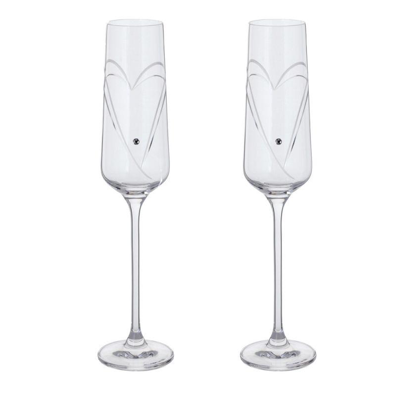 Set of 2 Dartington Crystal Glitz Wine Glasses/Goblets with Swarovski  Elements!